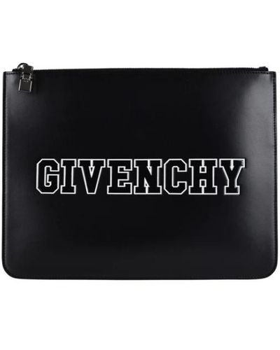 Givenchy Schwarze leder logo clutch