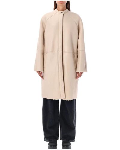 Loulou Studio Single-Breasted Coats - Natural