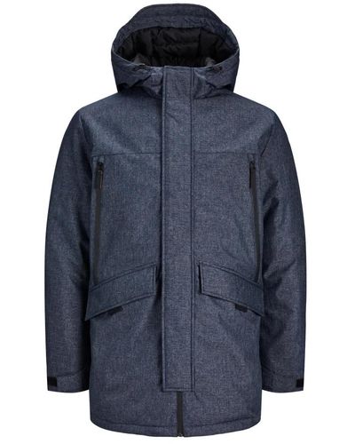 Jack & Jones Jackjones jacke black gefütterter parka mit kapuze - Blau