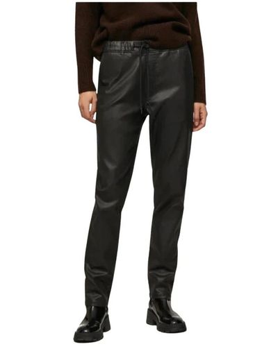 Pepe Jeans Pantalons en cuir - Noir