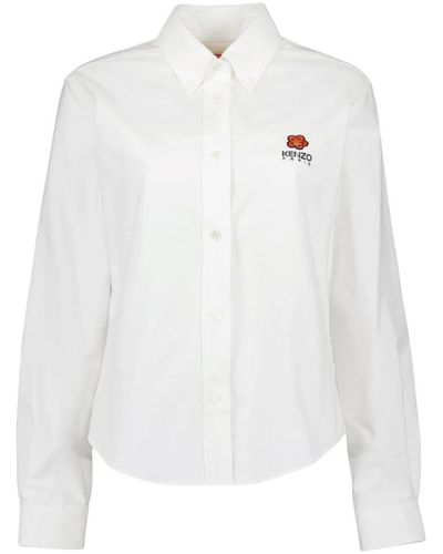 KENZO Blumiges klassisches hemd - Weiß