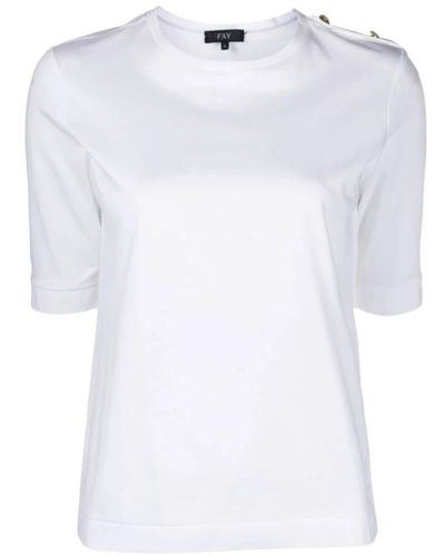 Fay T-shirt alla moda con maniche corte - Bianco