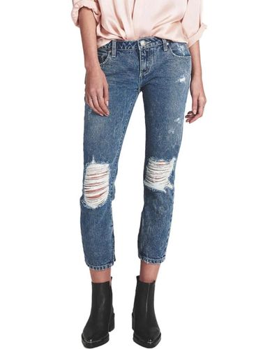 One Teaspoon Denim jeans regular fit mit knie rips - Blau