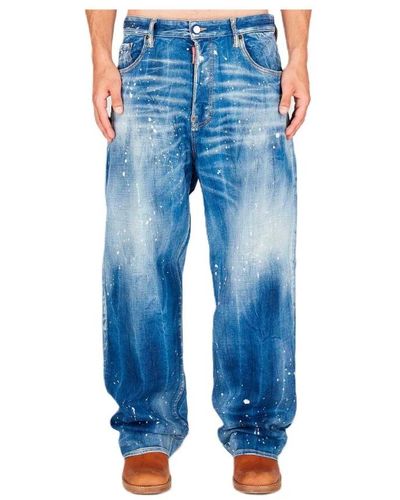 DSquared² Weite paint splatter jeans blau