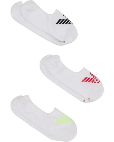 Emporio Armani Pack de 3 pares de calcetines de algodón con logo jacquard - Blanco