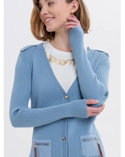 Fracomina Cardigan sky - colección otoño invierno 2023 - Azul