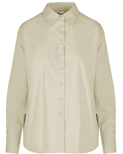 Bomboogie Stretch cotton satin shirt - Neutro