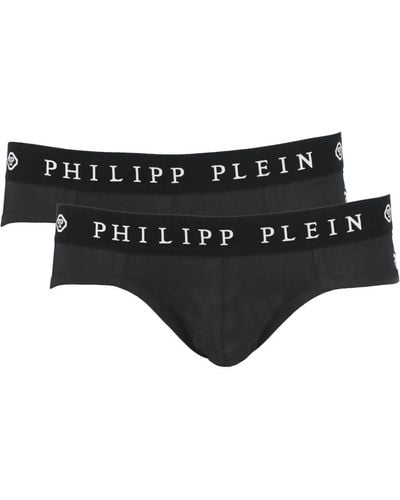 Philipp Plein Boxer in cotone nero con logo del marchio