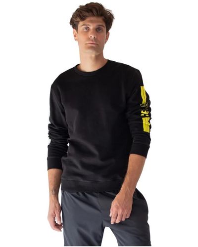 Ice Play Logo-ärmel sweatshirt in schwarz