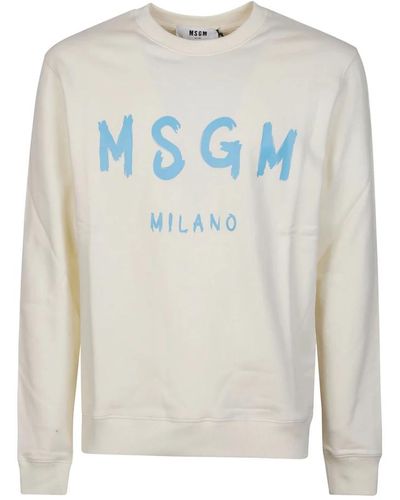 MSGM Sweatshirts, logo print sweatshirt - Grau