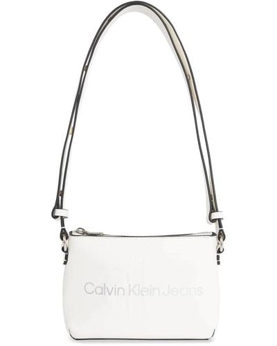 Calvin Klein Borsa a tracolla bianca con chiusura a zip - Bianco