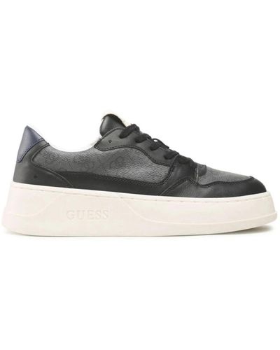 Guess Sneakers in pelle con plateau - nero/grigio