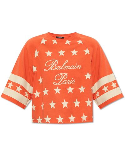 Balmain Tops > t-shirts - Orange