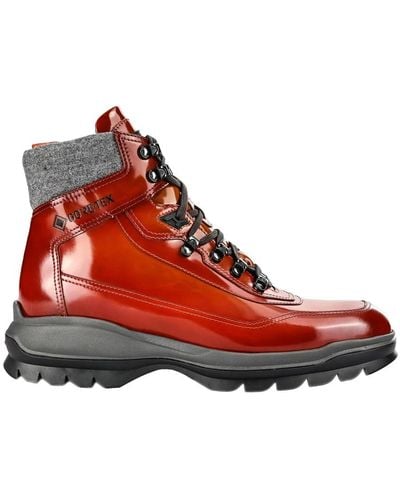 Santoni Lace-Up Boots - Red