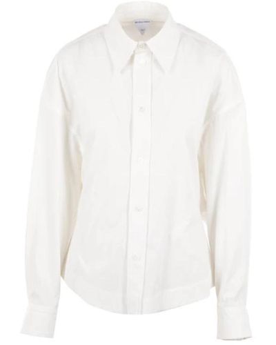 Bottega Veneta Camicia bianca in cotone popeline con effetto balloon - Bianco