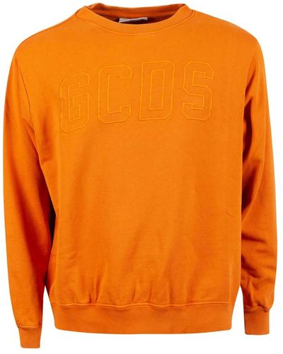 Gcds T-shirt grafica logo arancione rovinato