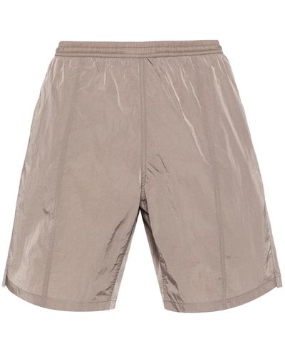 Ami Paris Braune shorts mit herz-logo - Grau