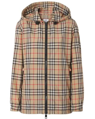 Burberry Jacke mit Kapuze EVERTON CHECK - Natur