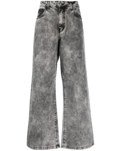 FEDERICA TOSI Weite jeans mit gebleichtem effekt - Grau