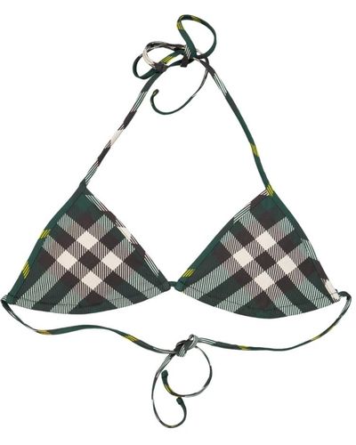 Burberry Top de bikini a cuadros triángulo - Verde