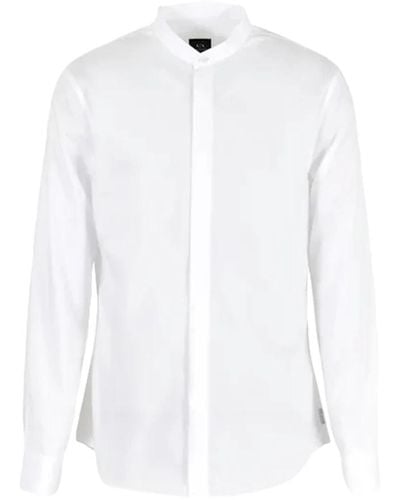 Armani Exchange Casual stretch popeline hemd - Weiß
