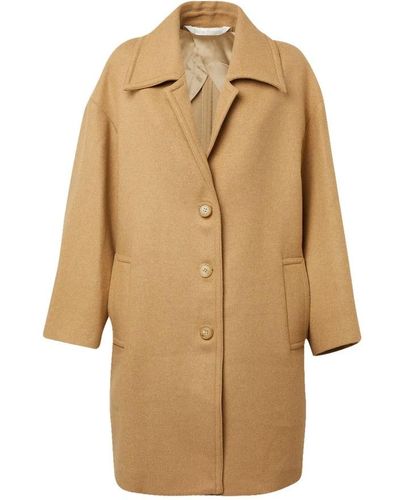 Palm Angels Single-Breasted Coats - Natural