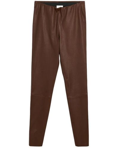 By Malene Birger Leather Trousers - Braun