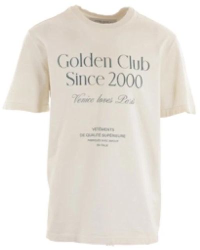 Golden Goose T-shirt oversize bianca con stampa logo - Bianco