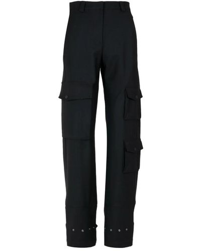PT Torino Pantaloni in lana giselle con chiusura a zip e bottone - Nero