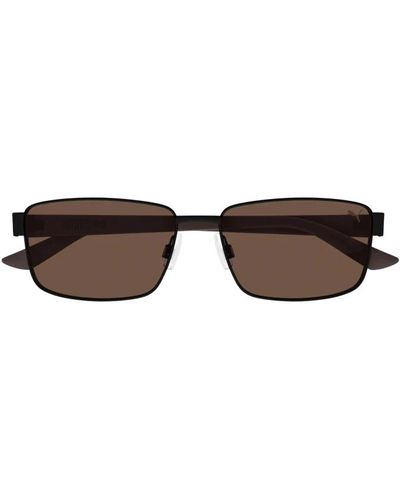 PUMA Quadratische sonnenbrille für den außenbereich mit braunen gläsern