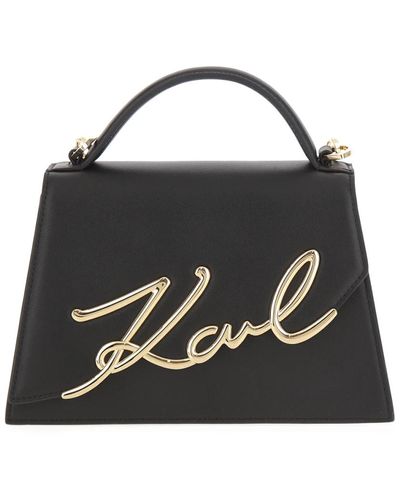 Karl Lagerfeld Signature 2.0 crossbody tasche in schwarz/gold