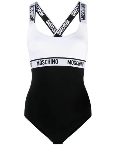 Moschino Bicolor body con elastico logo - Nero