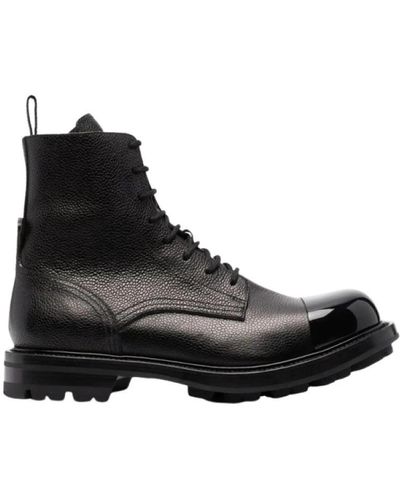Alexander McQueen Lace-Up Boots - Black
