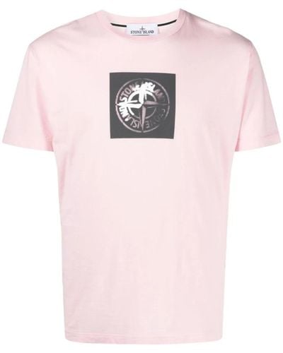 Stone Island Lässiges baumwoll-t-shirt - Pink
