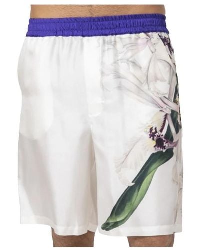 Pierre Louis Mascia Shorts bermuda in seta floreale - Multicolore