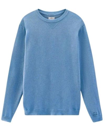 Woolrich Logo crewneck sweater - Blu