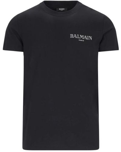 Balmain Logo t-shirt und polo in schwarz