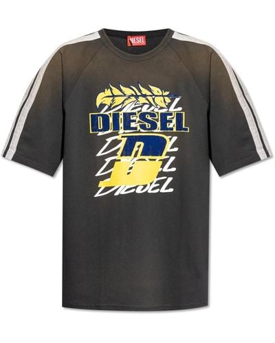 DIESEL T-shirt 't-roxt-stripe' - Grau