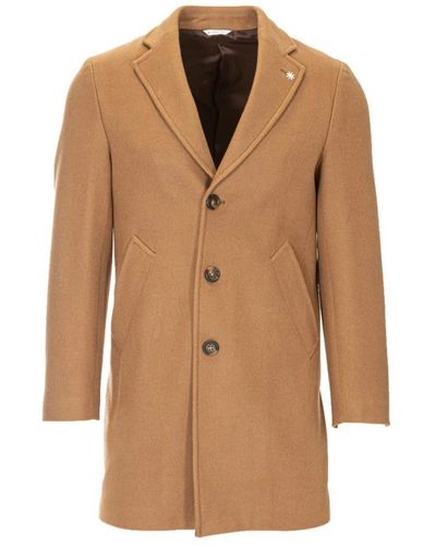 Manuel Ritz Single-Breasted Coats - Brown