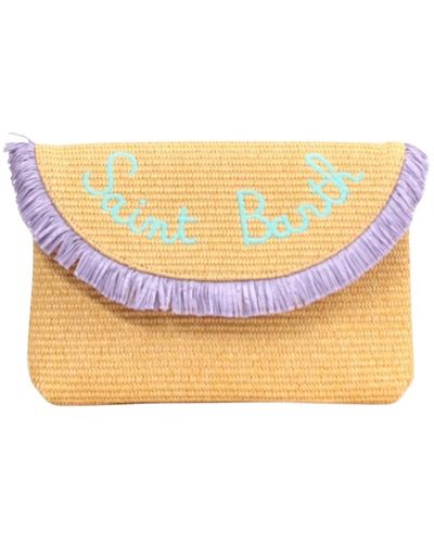 Mc2 Saint Barth Beige fransige clutch tasche - Pink