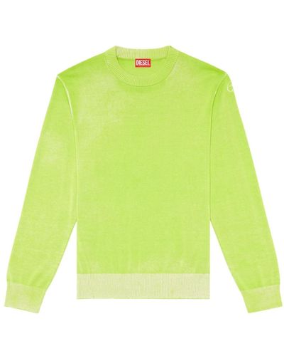 DIESEL Pullover aus baumwolle mit innen-print - Grün