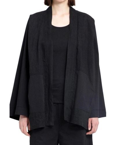 Thom Krom Chaqueta kimono de lino negro