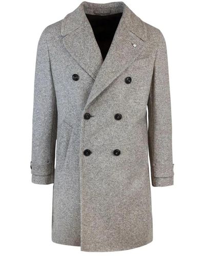 Lubiam Double-Breasted Coats - Grey