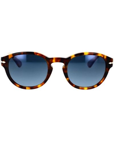 Persol Vintage runde sonnenbrille mit polarisierten blauen gläsern