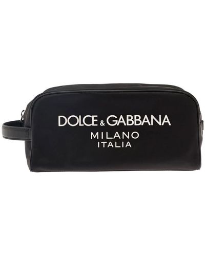 Dolce & Gabbana Borsa da toeletta nera con logo - Nero