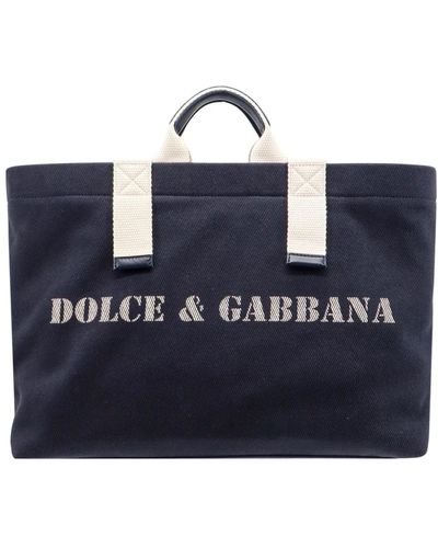 Dolce & Gabbana Blaue canvas-schultertasche