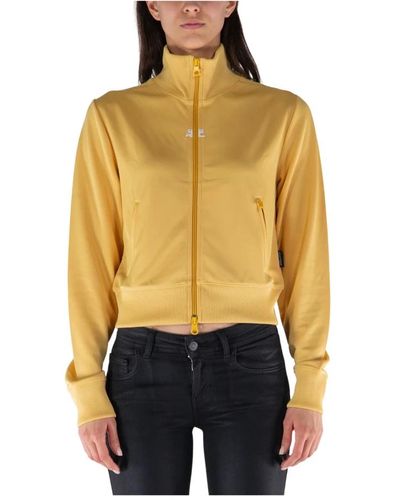 Courreges Stylischer sweatshirt mit reißverschluss,sweatshirts - Gelb