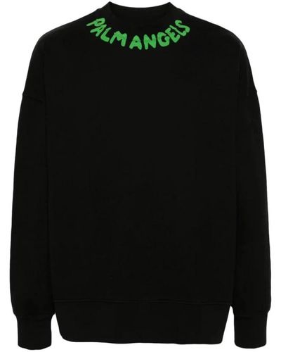 Palm Angels Schwarzer logo-sweatshirt,schwarzer baumwoll-sweatshirt