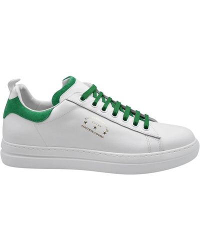 Pantofola D Oro Bianco verde pelle sneakers - Grigio