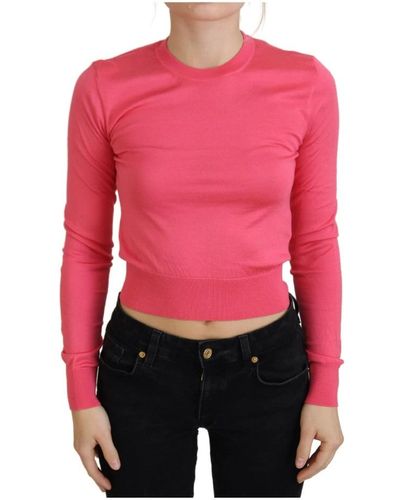Dolce & Gabbana Long Sleeve Tops - Red